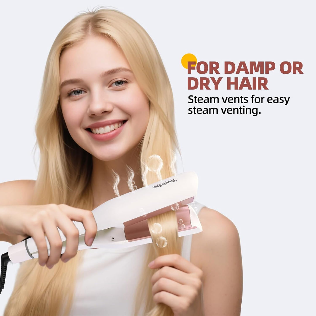 S-Form Lockenstab für Beach Waves – 38mm Keramik Barrel mit Tourmalin, Dual-Spannung (100-240V), 30s