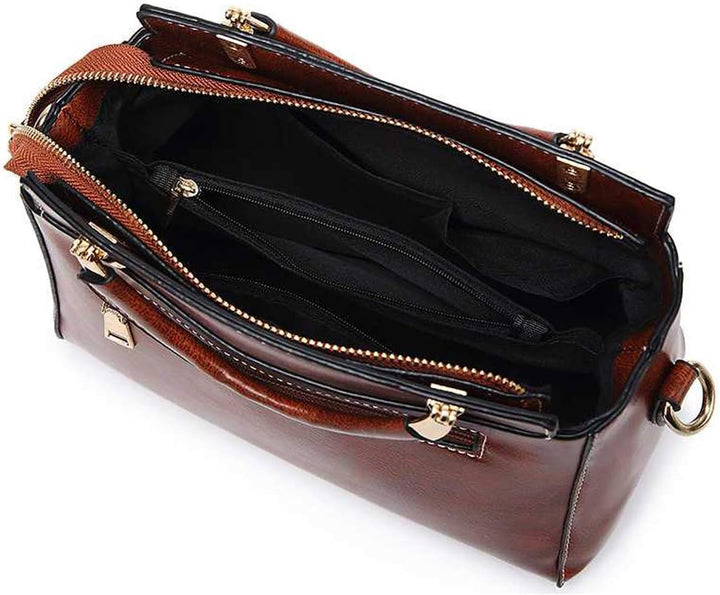 Damen Tasche Umhängetasche Handtasche Frauen Klein Schultertasche Weekender Lack PU Leder DE77214 Br