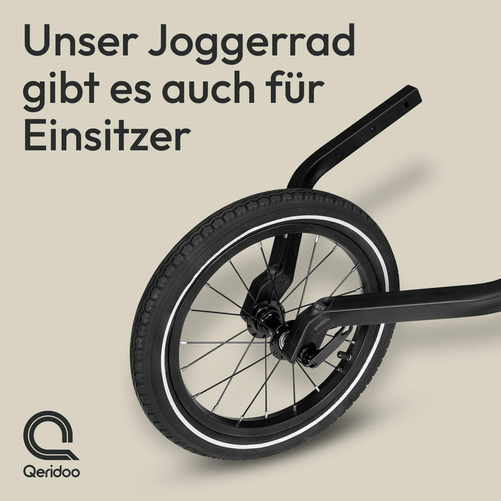 Qeridoo Unisex Jugend 14" Joggewheel for Two-Seater Zubehör für Stühle/Kinderwagen, Schwarz (Schwarz