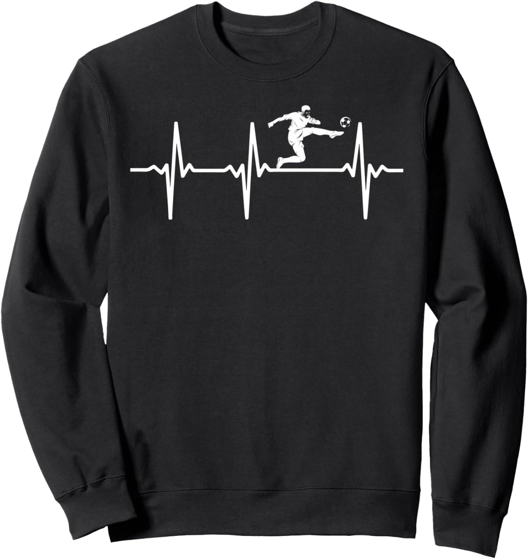 Fussball-Herzschlag, Fussballspieler, Herzschlag Sweatshirt
