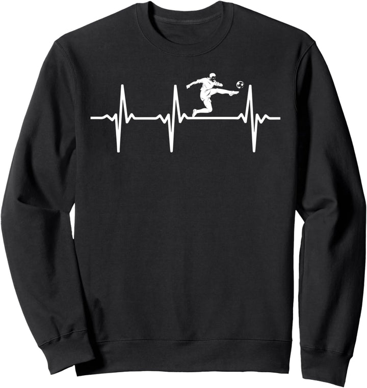 Fussball-Herzschlag, Fussballspieler, Herzschlag Sweatshirt