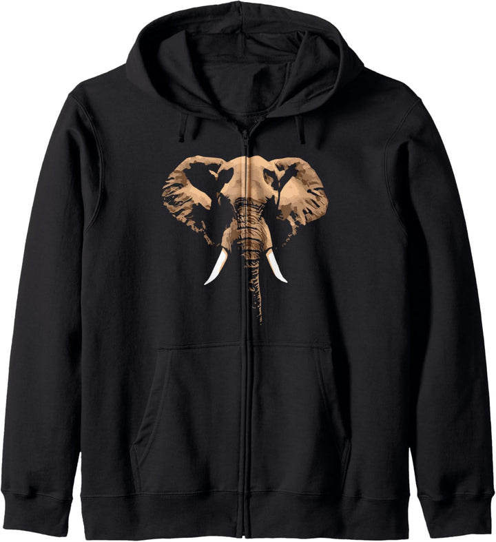 Minimalist Retro Simple Elephant Graphic Kapuzenjacke