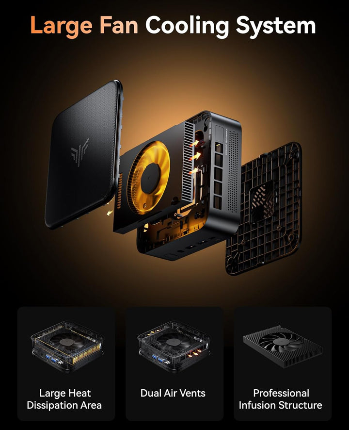 NiPoGi Mini PC 32GB DDR4 1TB SSD, AMD Ryzen 7 5700U(Bis zu 4.3 GHz,8C/16T) Micro Desktop Computer Fü