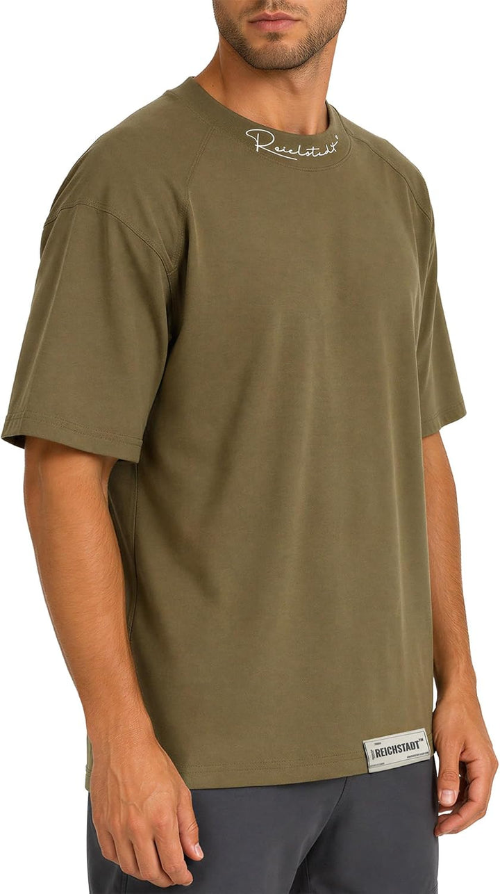 Reichstadt Modernes Oversized T-Shirt für Herren - Stylisches Basic mit Rundhalsausschnitt & Kurzen