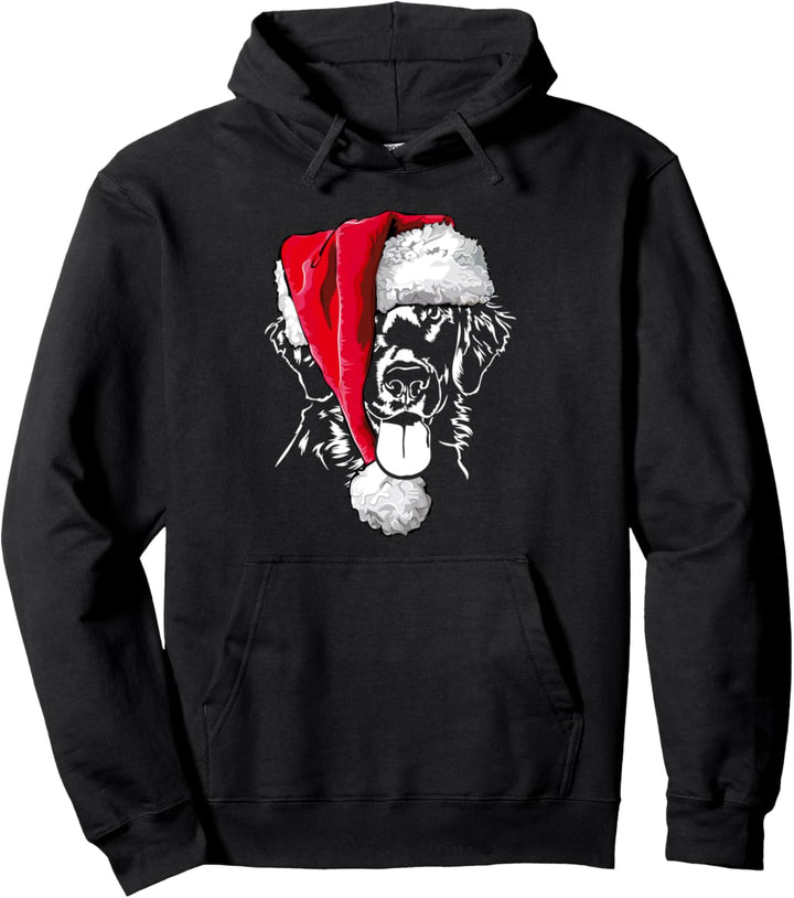 Flat Coated Retriever Weihnachtsmann Weihnachten Hunde Pullover Hoodie