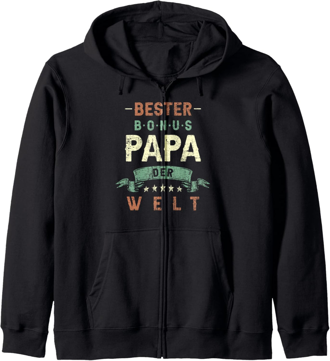 Bester Bonus Papa der Welt, Stiefvater, Retro-Vintage-Look Kapuzenjacke