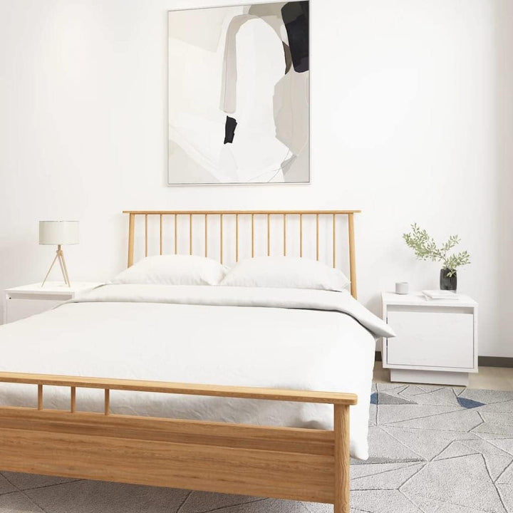 FIRBNUS Bedside Table Nachtkonsole Beistelltisch mit Stauraum Night Stand Nachttische 2er Set Weiss