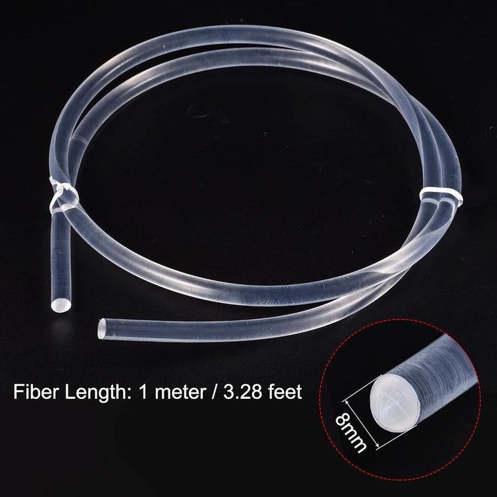 sourcing map PMMA Seitenglühend Glasfaserkabel 8mm 1M für LED Lichtleiter im Haus, Hotel