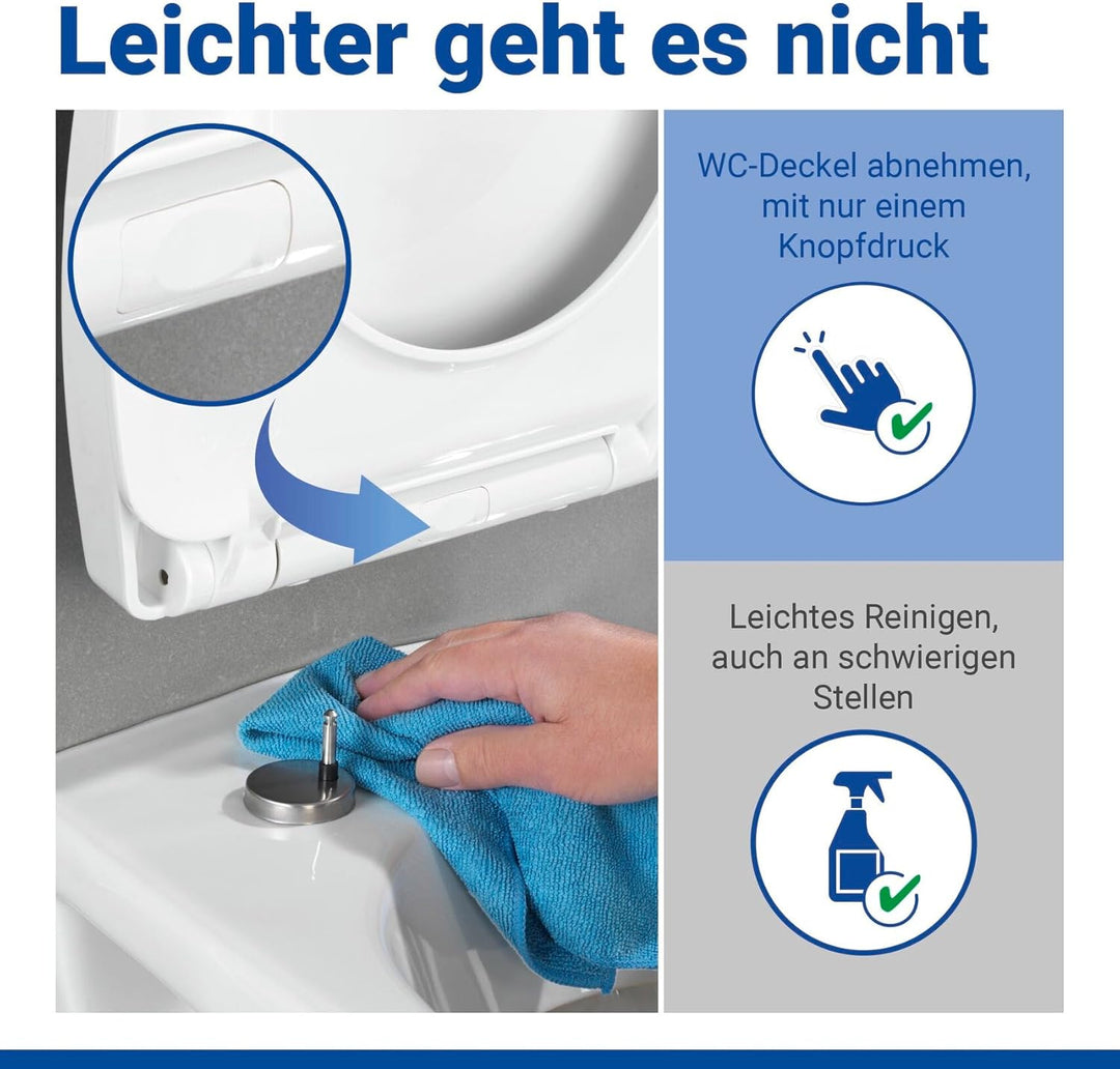 WENKO Toilettendeckel mit Absenkautomatik und Strand-Motiv, hohe Belastbarkeit bis 350 kg, ovaler WC