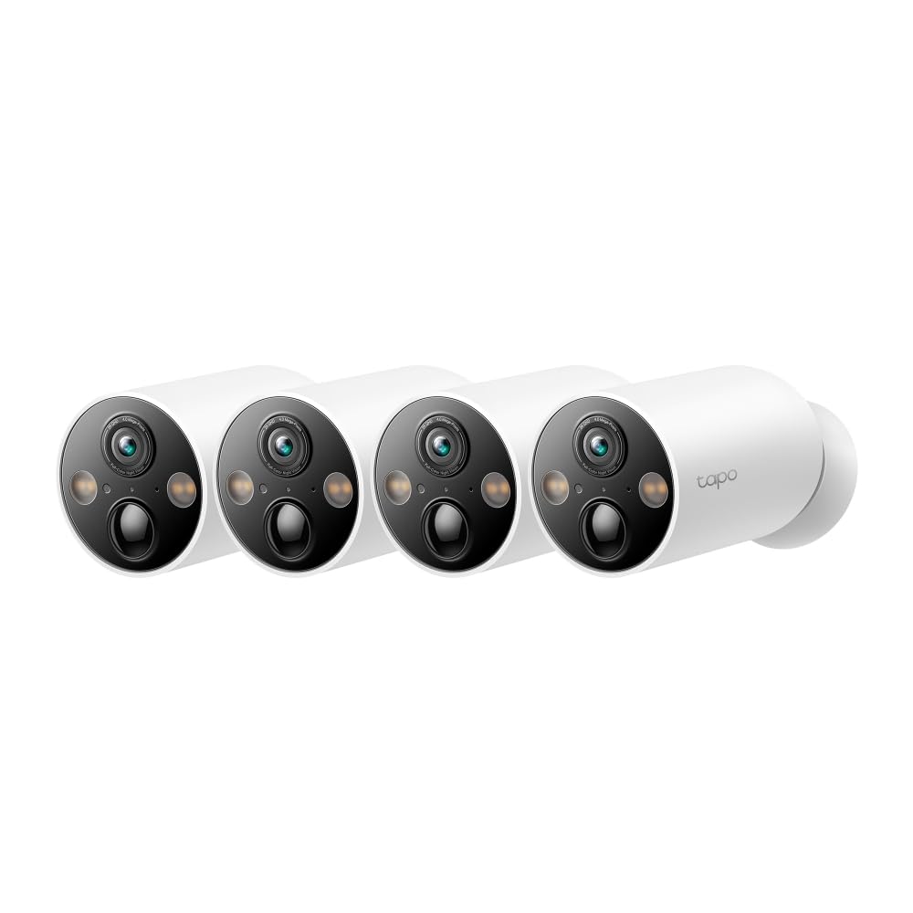 Tapo C425 Aussenkamera Akku, 4-Pack | Überwachungskamera aussen mit Magnetische Basis, 2K Auflösung,