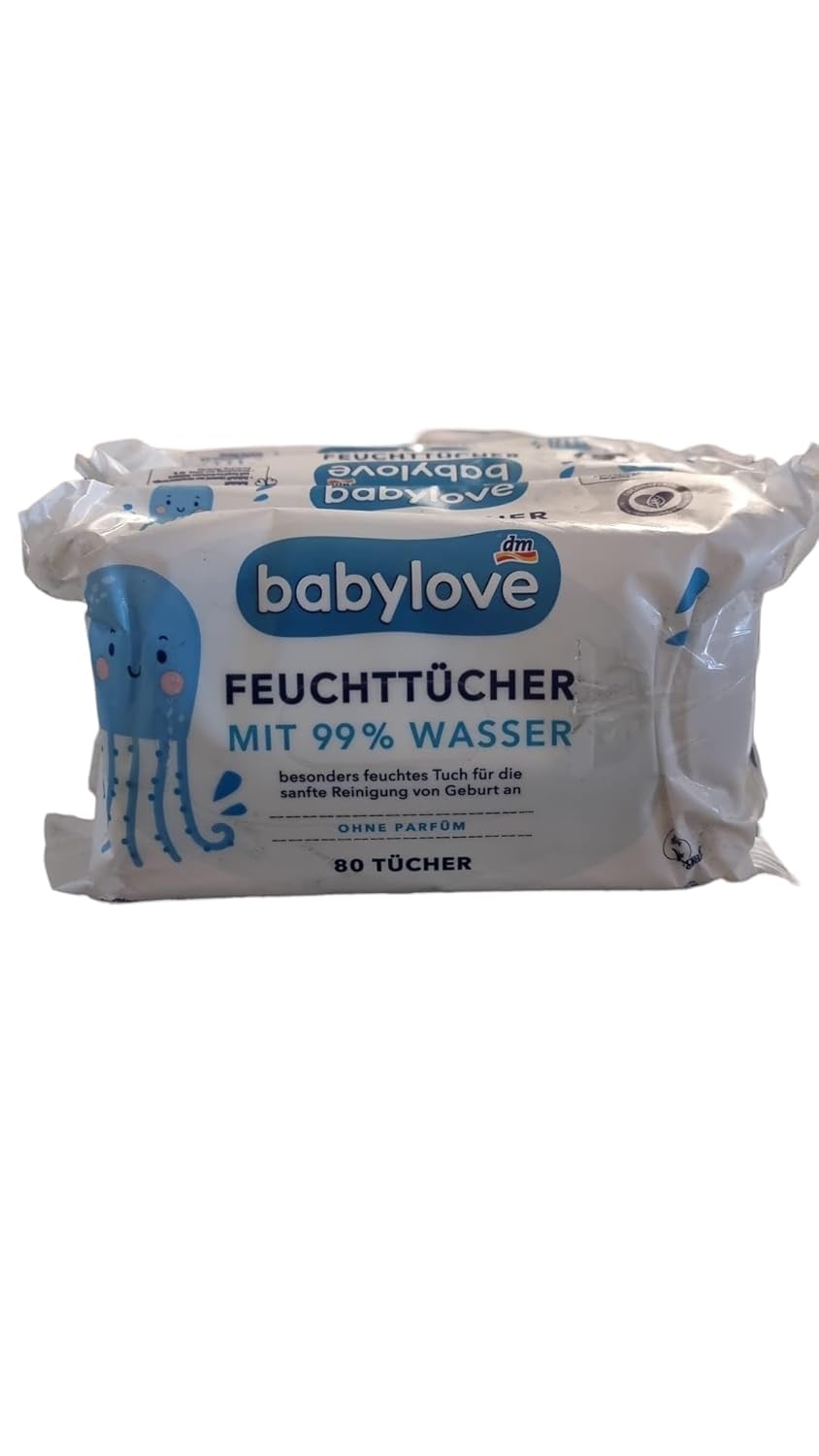 babylove Feuchttücher mit 99% Wasser (4x80 St), 320 St