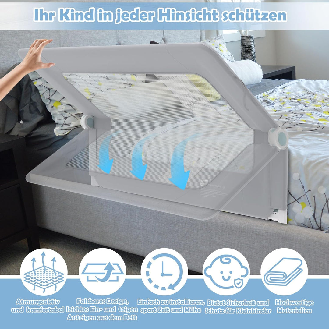 Froadp Bettgitter Rausfallschutz Bett Kinderbettgitter Rausfallschutz Klappbar Kinderbett Bettschutz