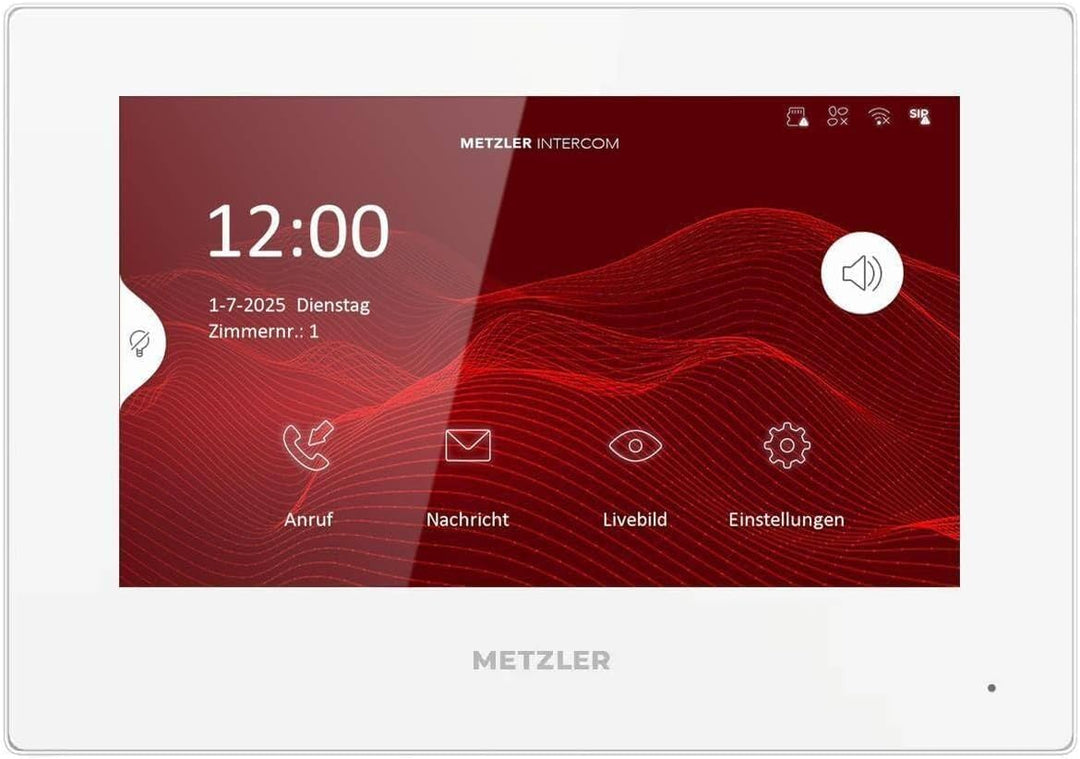 Metzler VDM10 2.0 Innenstation Home, 7 Zoll Touchscreen, 2-Draht IP, Weiss | 200 mm × 140 mm × 25.1