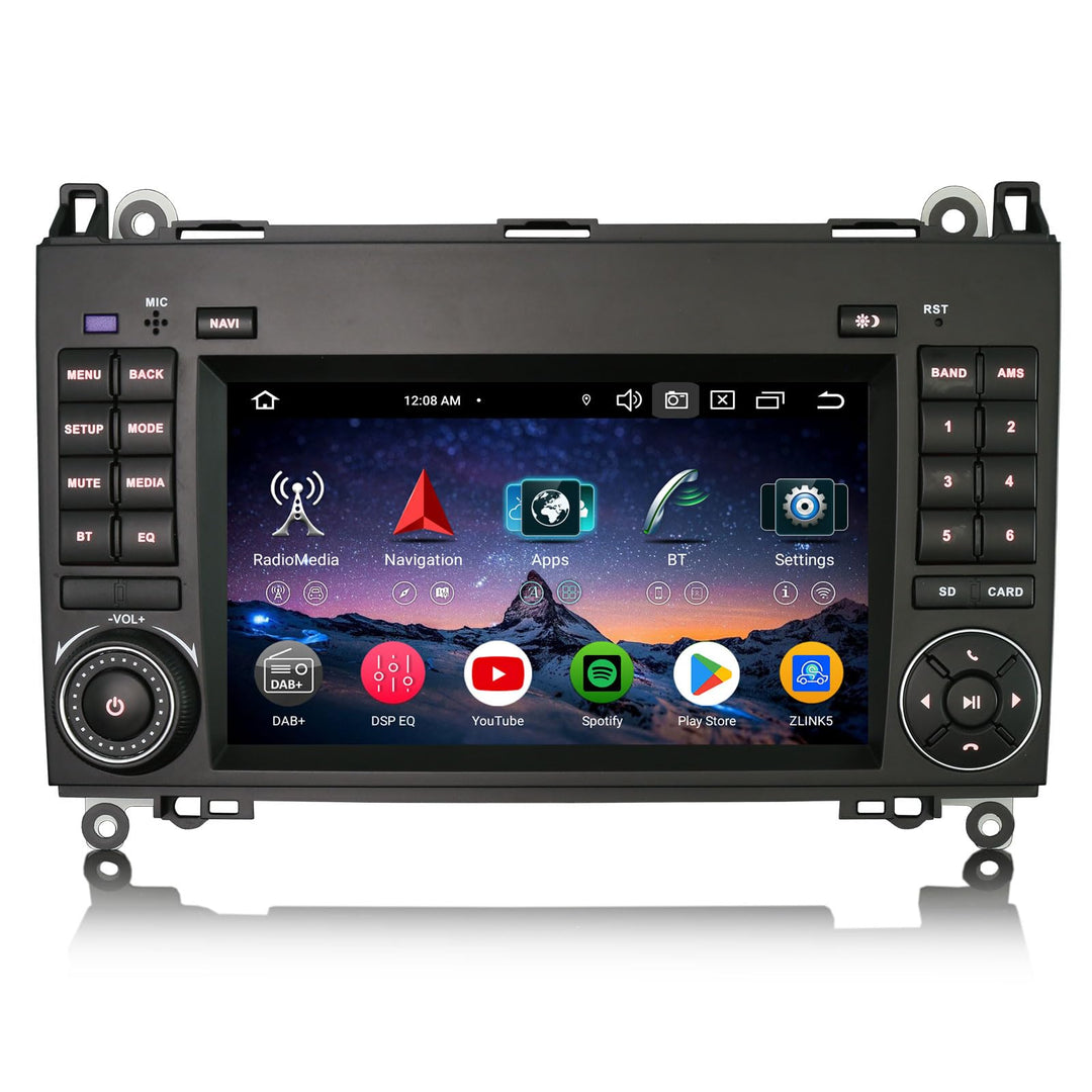 Erisin 7 Zoll 8-Kern 4GB+64GB Android 16 Autoradio Bluetooth GPS Navi für Mercedes A-Klasse W169 B-K