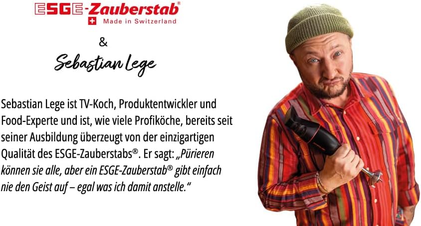 ESGE-Zauberstab 9240024 E 120 Select Creme, Stabmixer, Pürierstab inkl. Multimesser, Schlagscheibe F