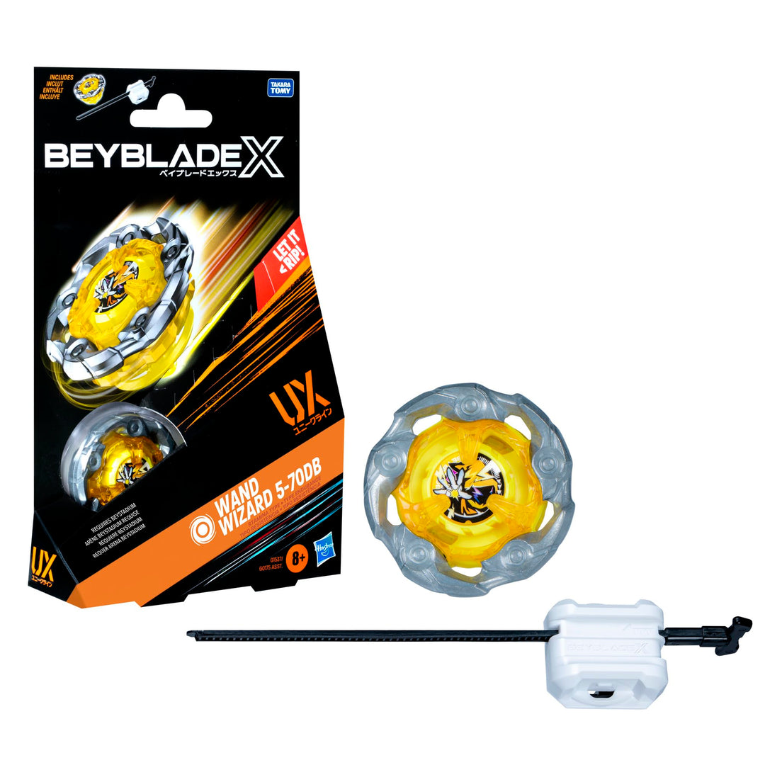 Beyblade X Wand Wizard 5-70DB UX Starter Pack Set mit Ausdauer Typ Top und Launcher; Authentische Ta