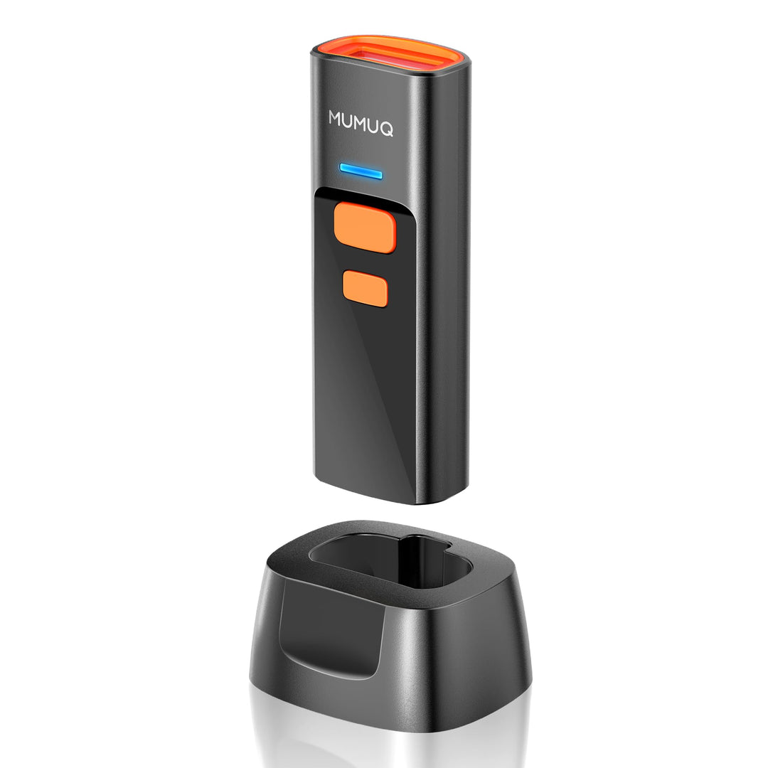 Barcode Scanner Kabelloser Mini 1D/2D QR Code Scanner mit Ladestation | 3-in-1 (BT/2.4G/USB) Konnekt