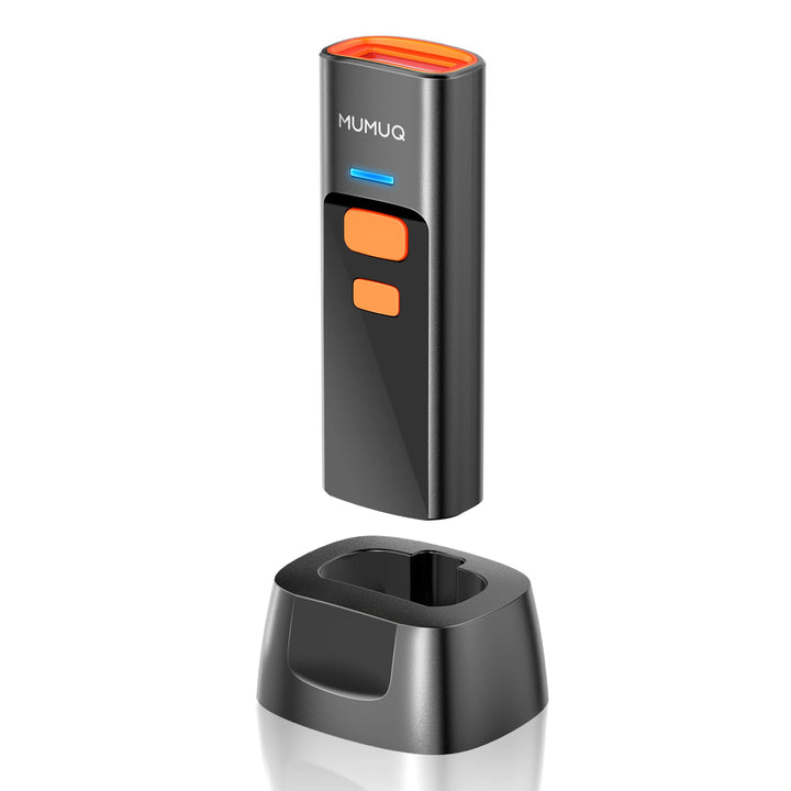 Barcode Scanner Kabelloser Mini 1D/2D QR Code Scanner mit Ladestation | 3-in-1 (BT/2.4G/USB) Konnekt