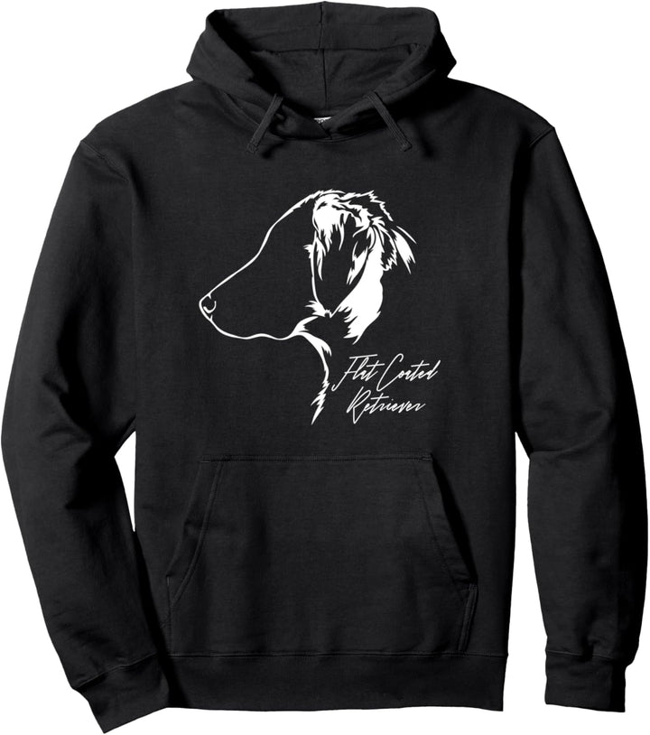 Flat Coated Retriever Profil Hunderasse Hund Hunde Pullover Hoodie
