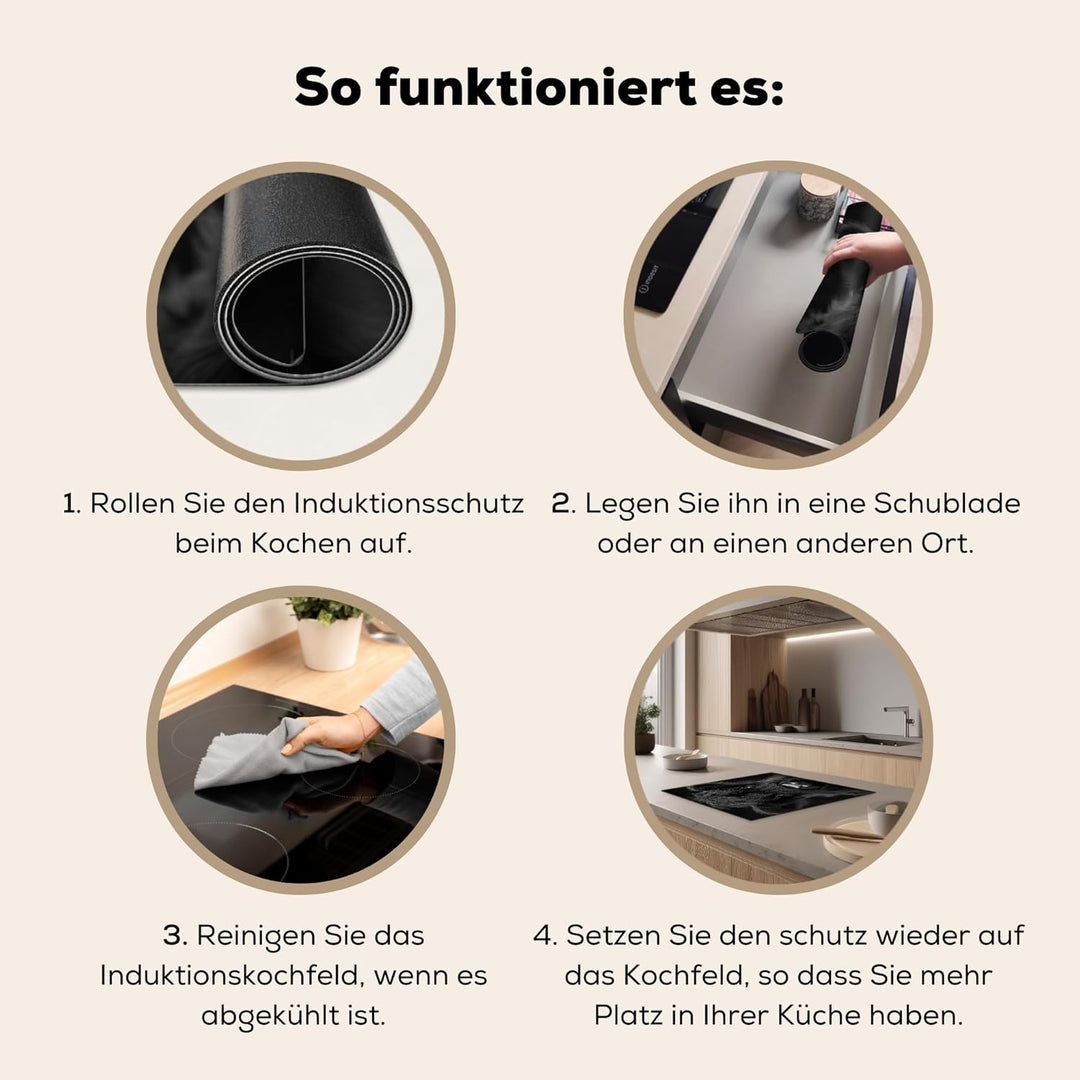 KitchenYeah© Herdabdeckplatte 59x51 cm Einteilig Induktionsmatte Küche Abdeckung Ceranfeld Herd Abde