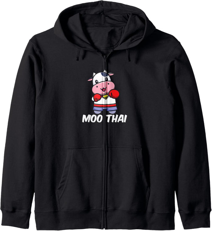 Muay Thai Kuh Kämpfer MMA Kampfsport Kickboxen Kapuzenjacke