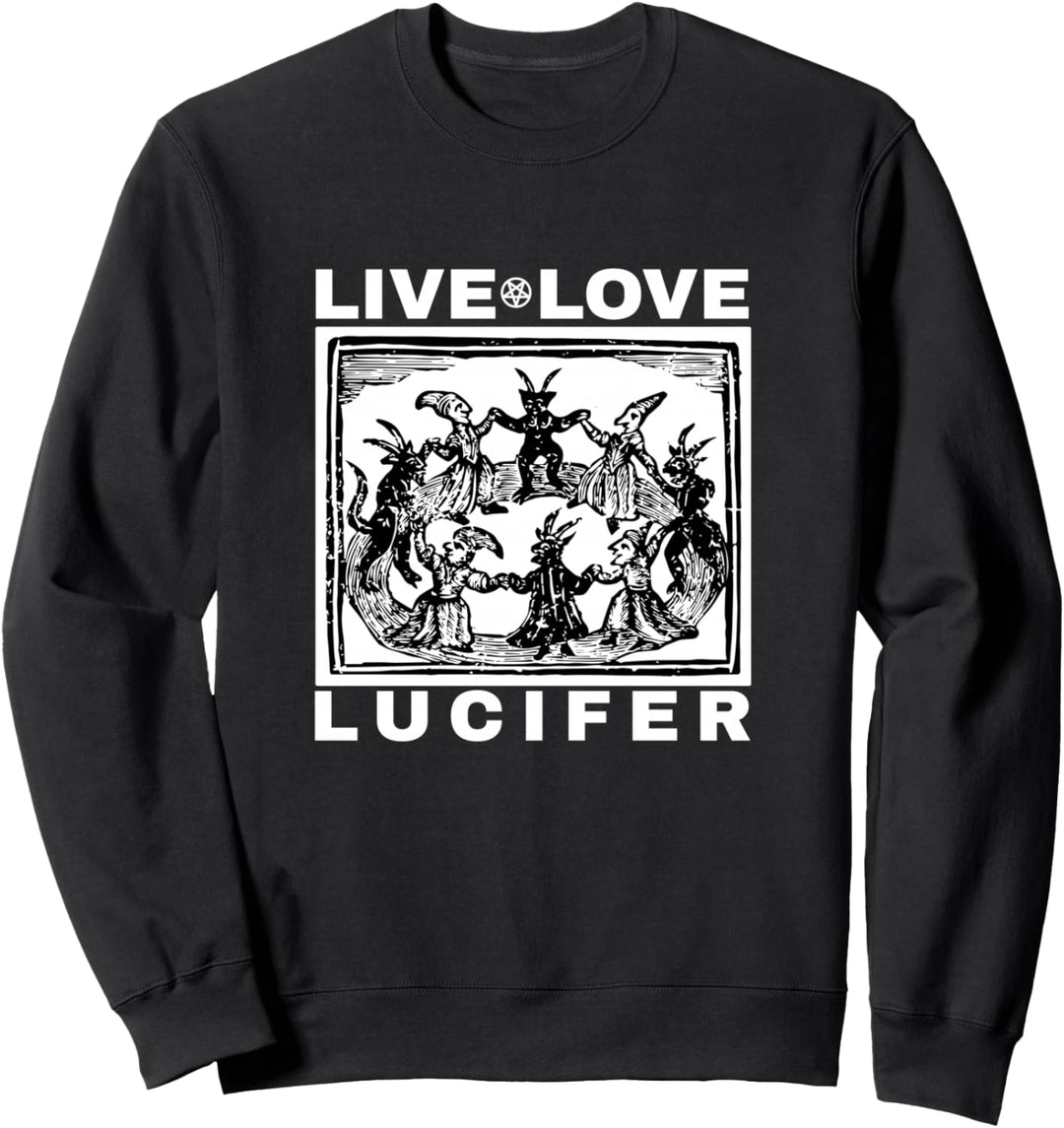 Heil Satan, Liebe, Luzifer mit tanzenden Dämonen, Original Sweatshirt
