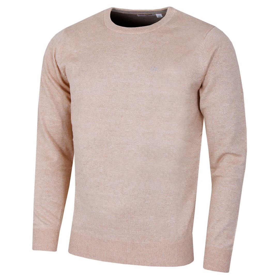 Calvin Klein Herren mit Rundhalsausschnitt aus weicher Baumwolle Sweater, S Caramel Marl