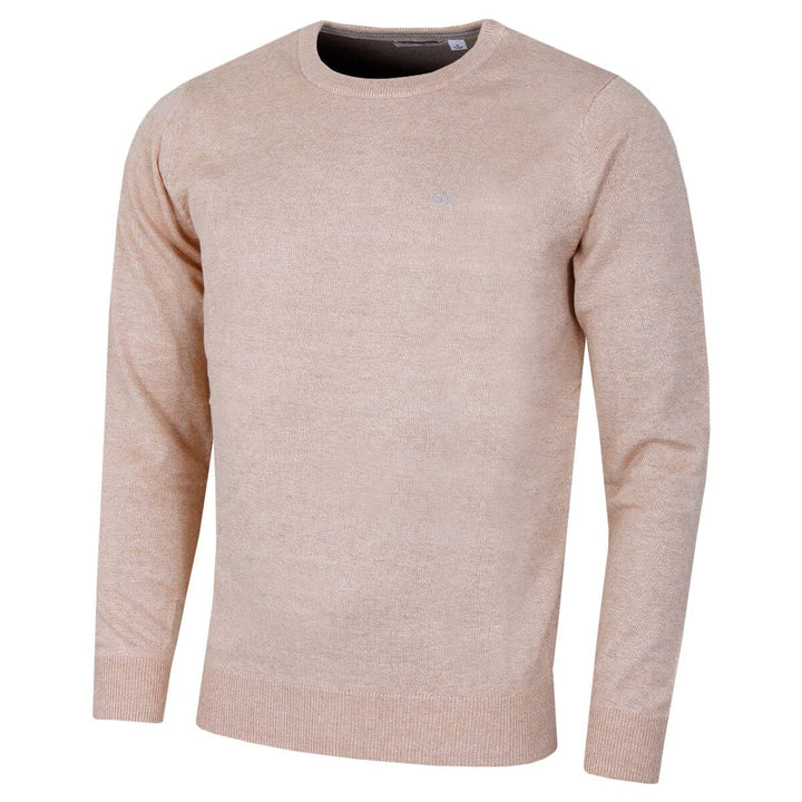 Calvin Klein Herren mit Rundhalsausschnitt aus weicher Baumwolle Sweater, S Caramel Marl