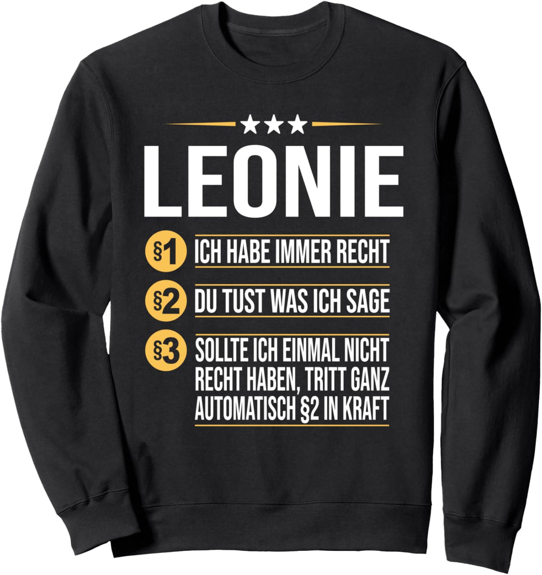 Leonie Vorname Geschenk-Idee Geburtstag Namensgeschenk Sweatshirt