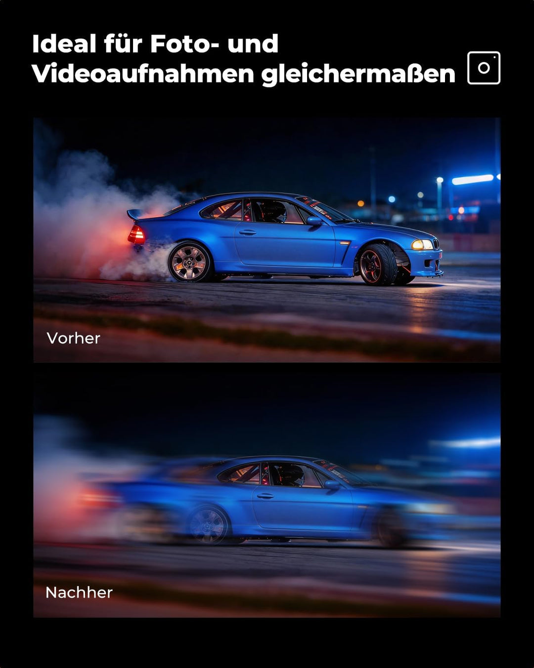 K&F CONCEPT 82mm Bilateraler Bewegungsunschärfe-Effekt-Filter Optisches Glasprisma Spezialeffekt-Kam
