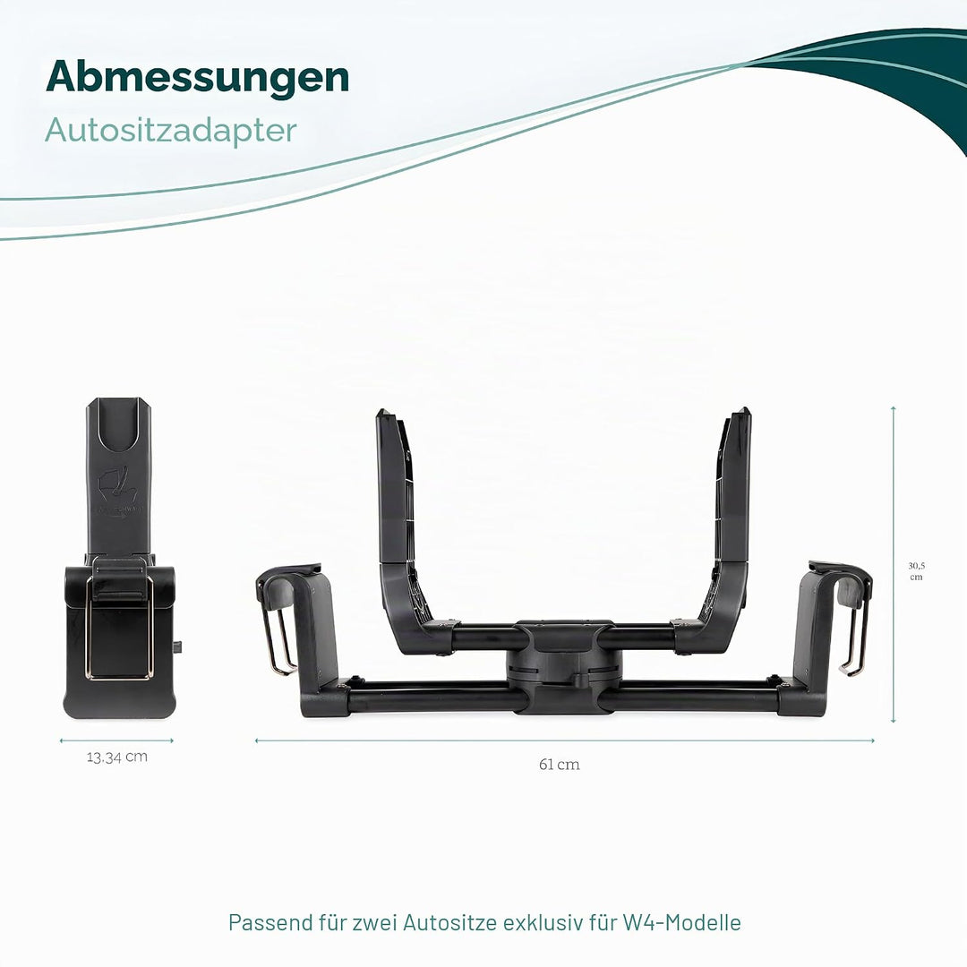 WonderFold KinderVan W2 Serie Autositz-Adapter: Sichere Befestigung der Babyschale für Baby und ein