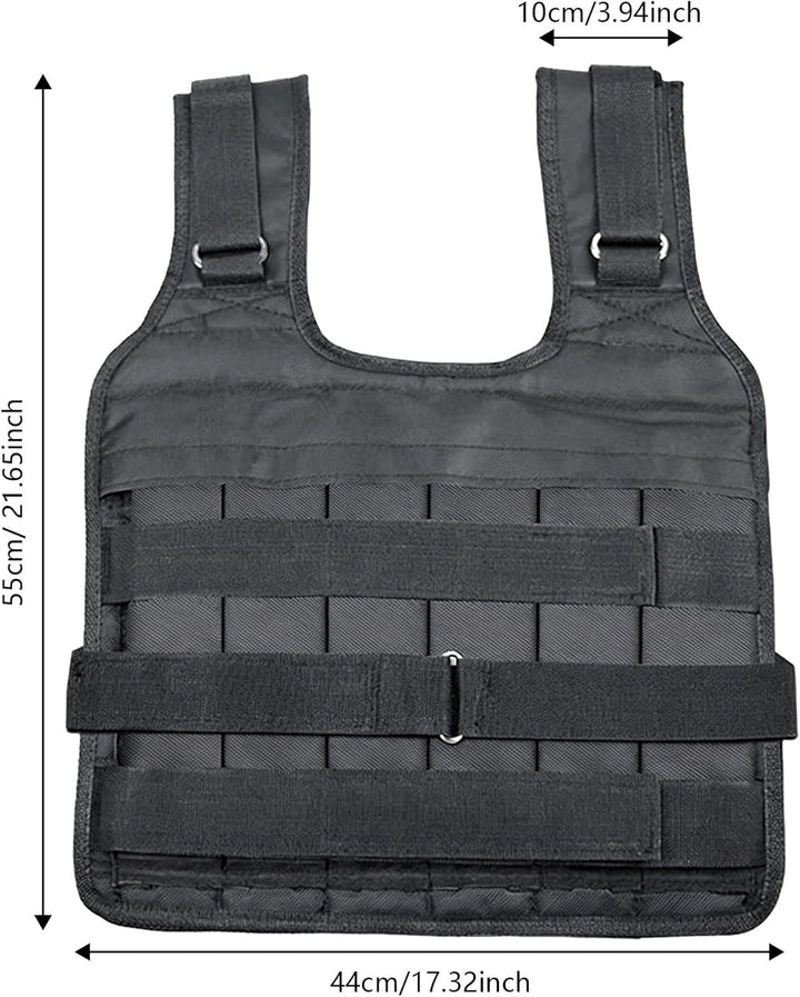 Verstellbare Gewichtsweste aus Oxford-Gewebe, ohne Gewichtsplatten, gepolsterte Schultern, 1–50kg be