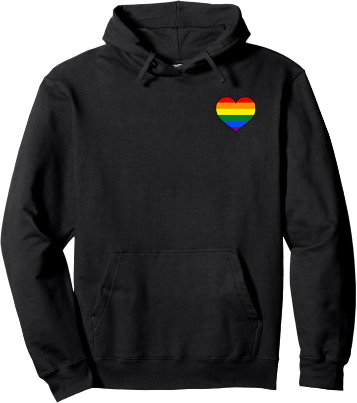 Pride Rainbow Flag pocket heart Pullover Hoodie