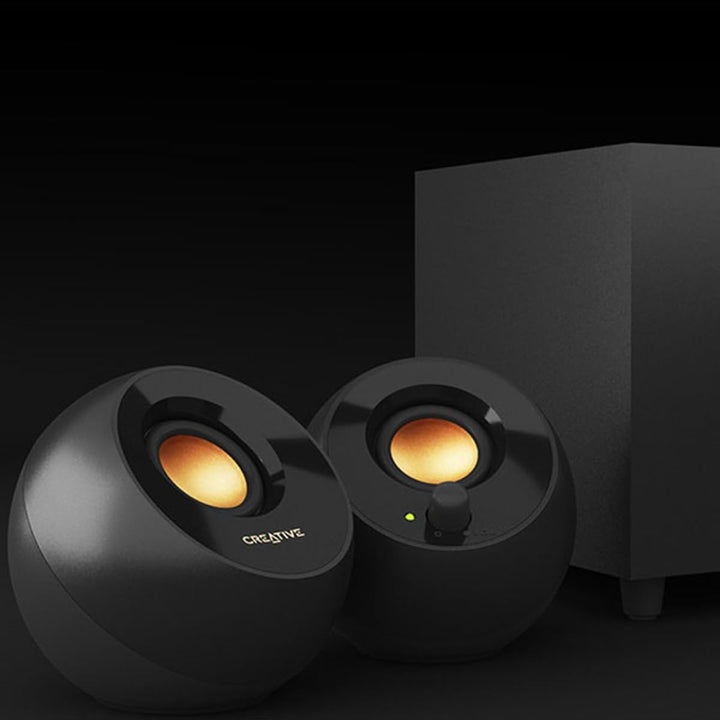 Creative Pebble Plus 2.1 USB-betriebener Desktop-Lautsprecher mit Subwoofer und Far-Field-Treibern,