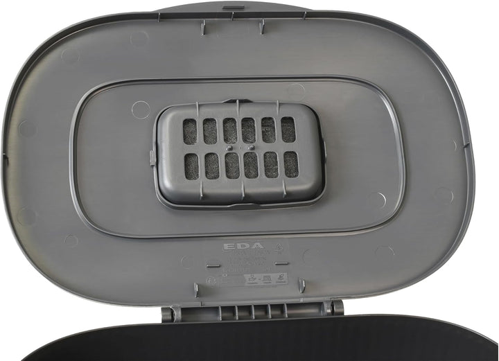 EDA - Komposteimer 10 l mit Kohlefilter – XXL-Öffnung – Geruchsfilter – modernes Design – Schwarz