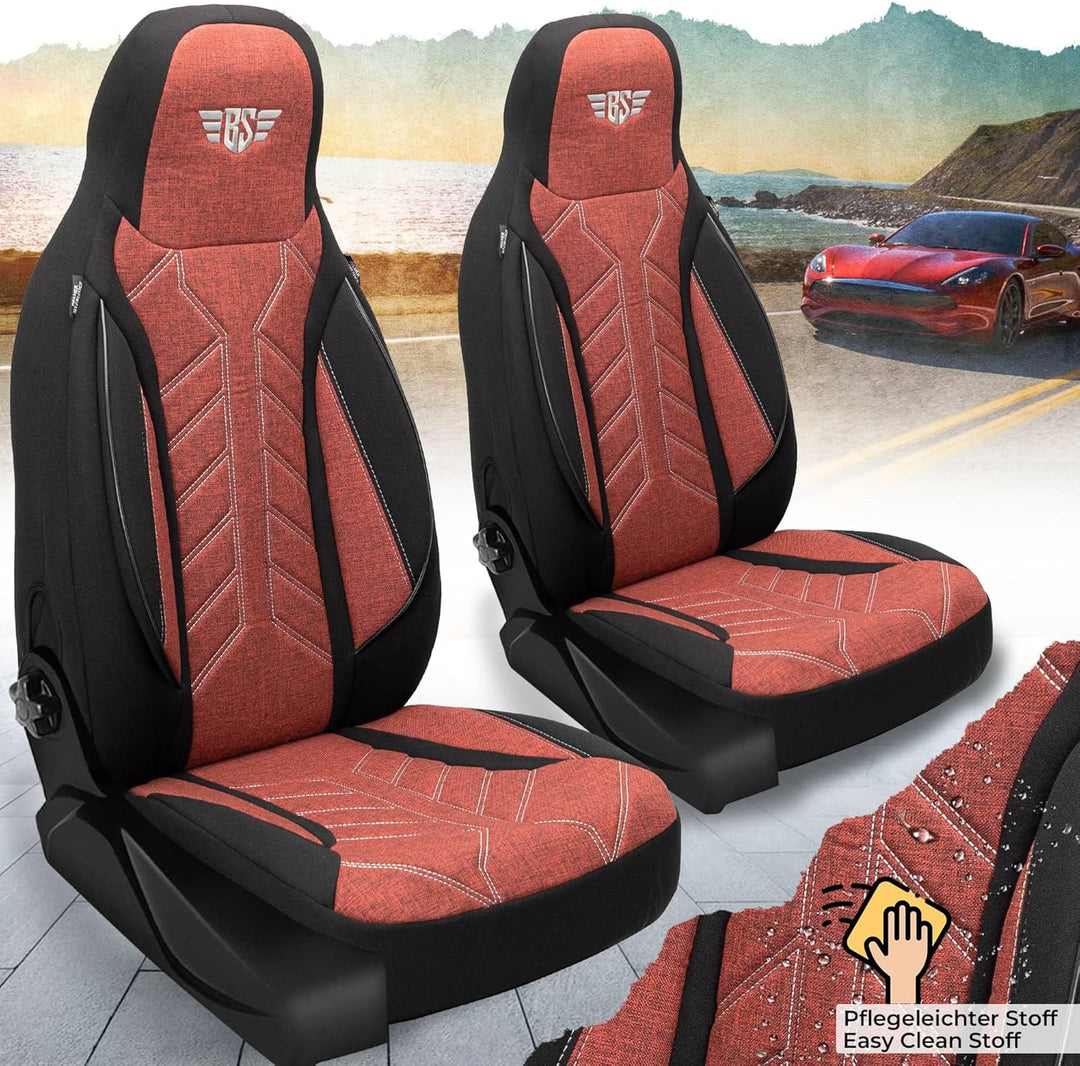 BREMER SITZBEZÜGE Mass Sitzbezüge Schonbezüge für Mercedes GLK X204 PLKT202 PLKT202 - Schwarz/Rot GL