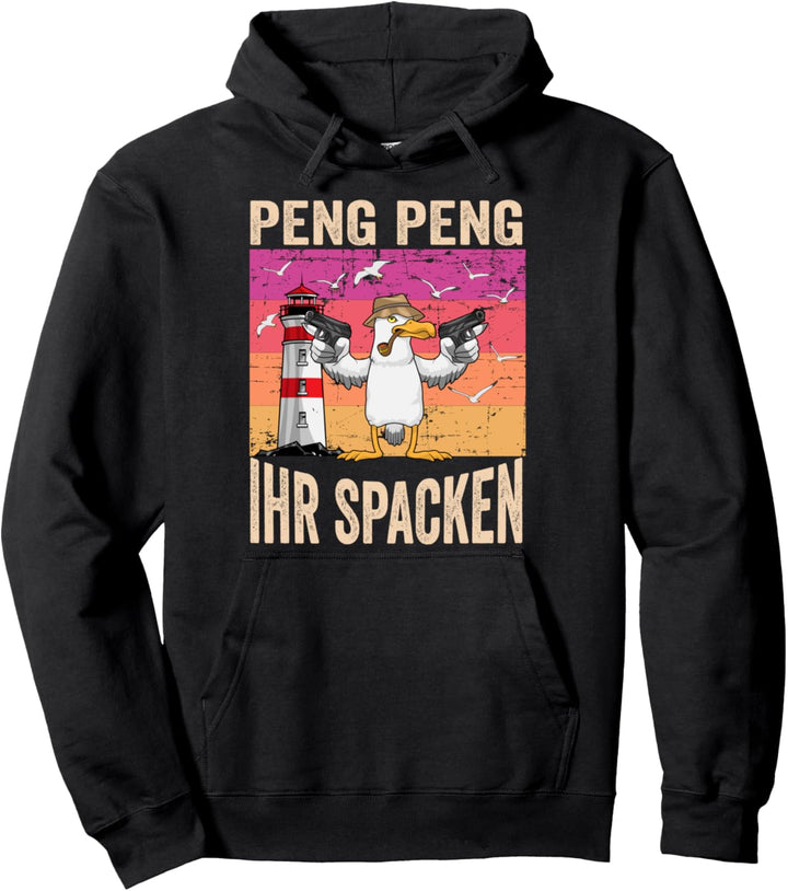 Moinsen Moin Peng Peng ihr Spacken Moin Moin Möwe Digga Pullover Hoodie
