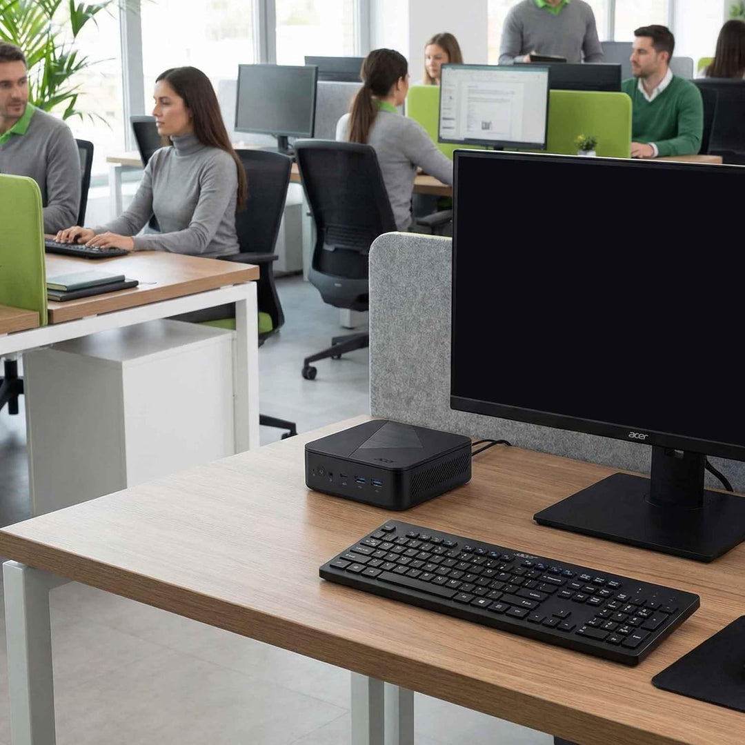 acer Mini PC | Veriton NUC | Schwarz | Core 5 120U | RAM: 8GB | SSD: 500GB | Windows 11 Pro | Office
