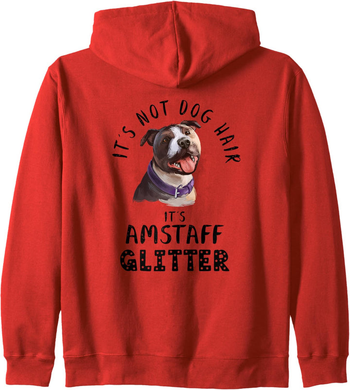 It's Not Dog Hair It's Amstaff Glitter Hunde Spruch Kapuzenjacke