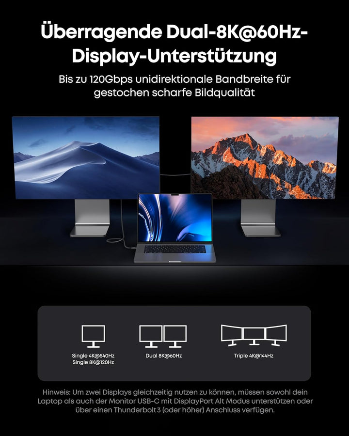Anker Prime Thunderbolt 5 Kabel, 100cm USB-C auf USB-C Kabel, 240W Leistung, 80Gbps Datentransfer, B