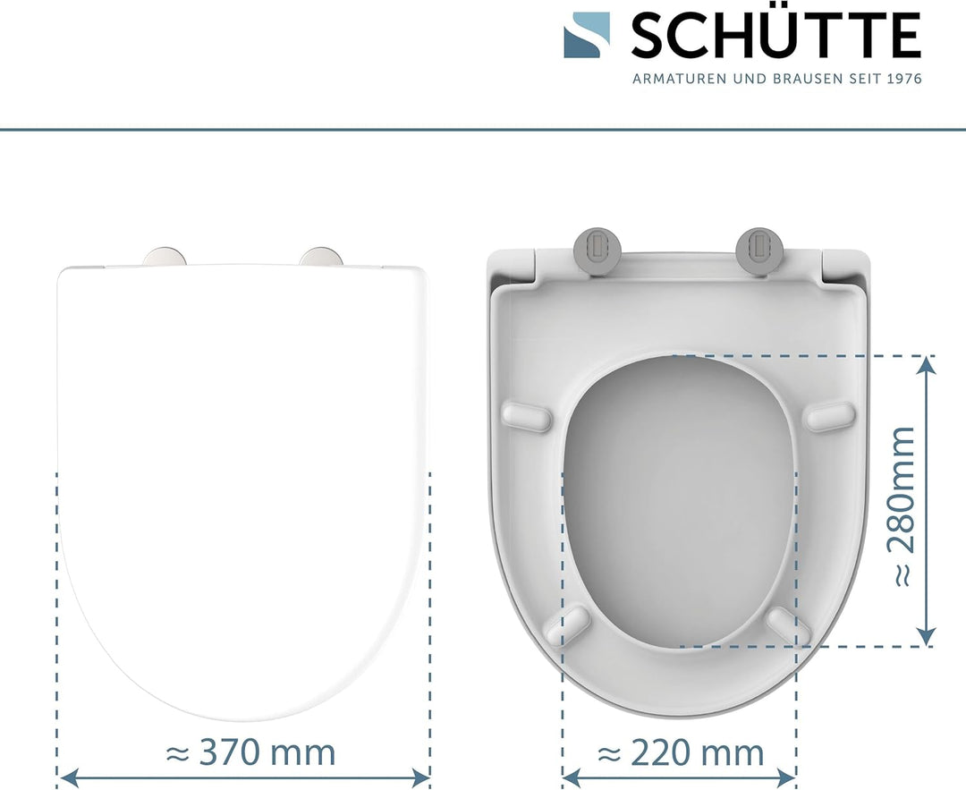 SCHÜTTE WC-Sitz passend zu Geberit Renova, Laufen Moderna, mit Absenkautomatik made in EU, Abnehmbar
