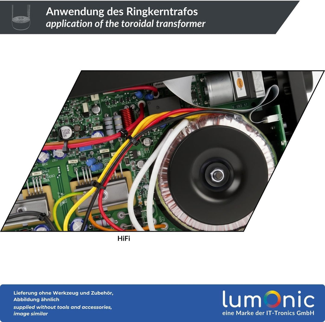 Sedlbauer Ringkerntrafo Transformator 200VA 2x115V für Audio, Industrie, Halogen und Schienensysteme