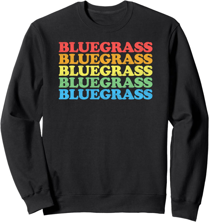 Retro Distressed Bluegrass Rainbow Music Pride Graphic Sweatshirt