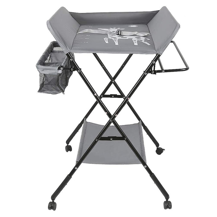 Baby Wickelkombi - klappbare Wickelkommode, mobiler Wickeltisch mit Wickelauflage, Sicherheitsgurt u
