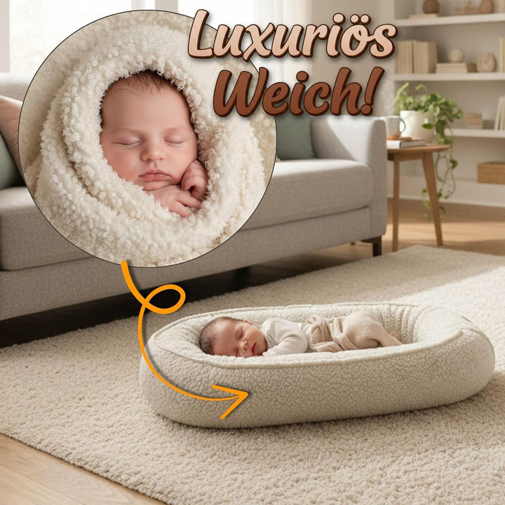 Babynest Nestchen Baby aus boucle - Babynestchen Neugeborene Nest für Kinder Bett und Babybett tragb