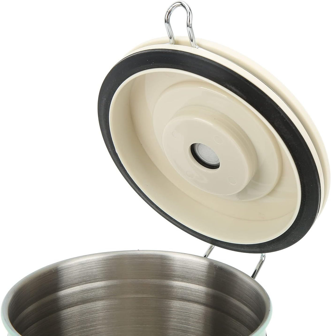 Kaffeedose, Einwegventil, Dualer, Mintgrüner Lebensmitteldose, Datumsrad, Haushalts-Edelstahl (1,8 L