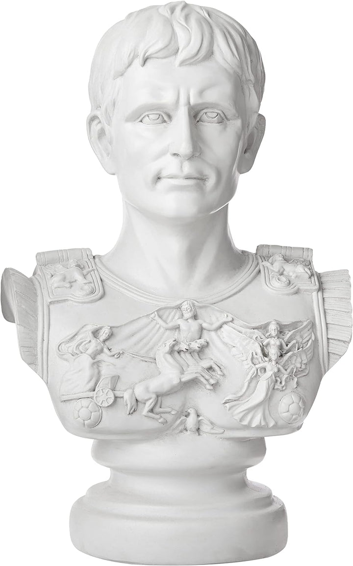 Design Toscano Augustus Caesar Primaporta Büstenstatue, Polyresin, antikes steingrau, 46 cm Einzelbe