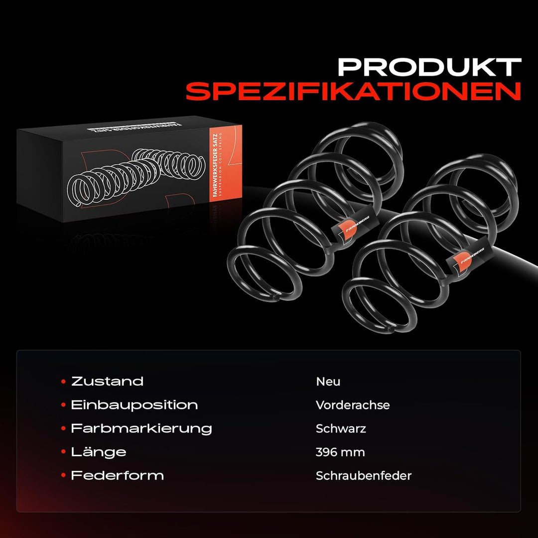 Frankberg 2x Federn Fahrwerksfeder Vorderachse Kompatibel mit XC60 156 2.4L D3 D4 D5 2008-2017 Repla