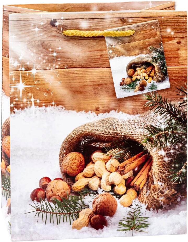 TSI Geschenktüten WEIHNACHTEN SERIE 10, 12er Packung, Grösse: Mittel (HxBxT 23 x 18 x 10 cm), Art. N