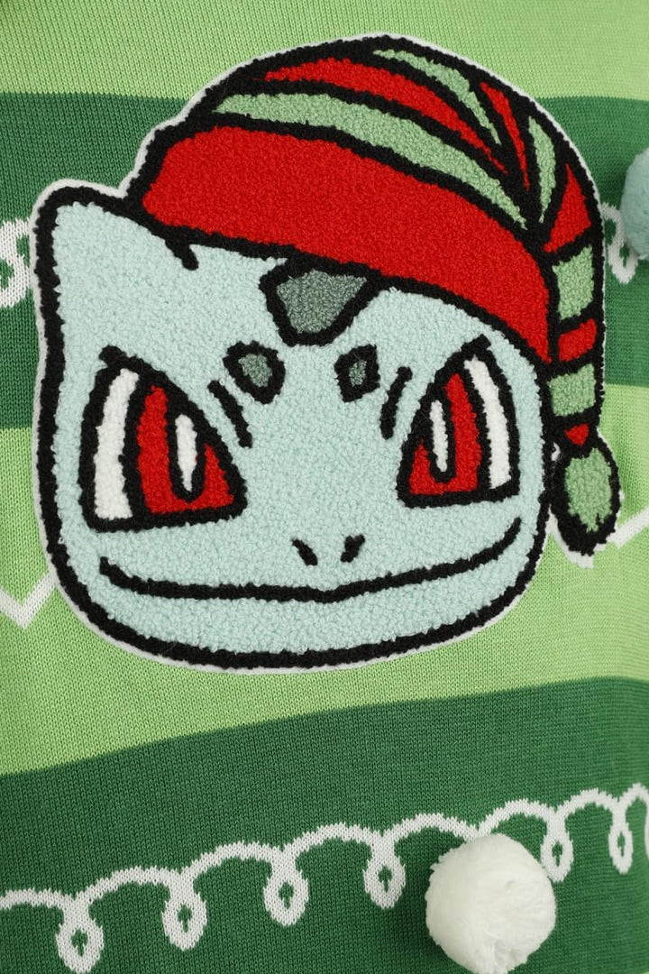 Pokémon Bulbasaur Unisex Strickpullover, Mehrfarbig, Regular/Normale Passform XL Multicolor, XL Mult